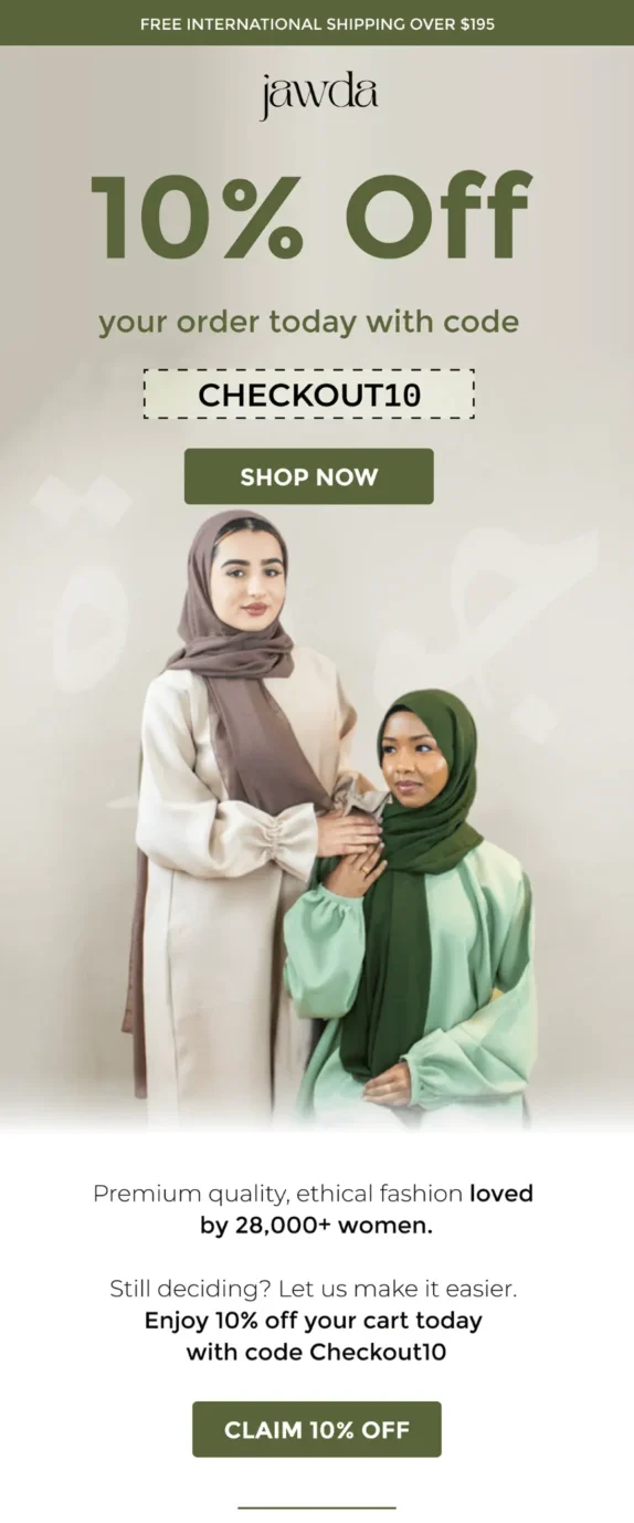 Jawda Checkout Email